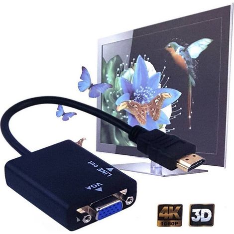 Trade Shop - HDMI-EINGANG, MÄNNLICH, VGA-AUSGANG, WEIBLICH, 3,5-MM-AUDIO-AUSGANG, ADAPTER-KONVERTER -