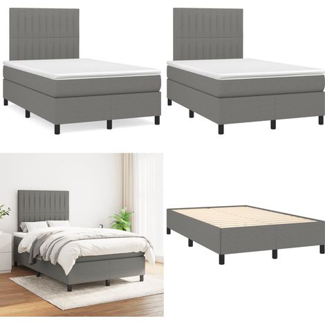 Boxspringbett mit Matratze Dunkelgrau 120x190 cm Stoff - Boxspringbett - Doppelbett - Bettenrahmen - Matratze - Nachttisch - Home & Living (1/5)