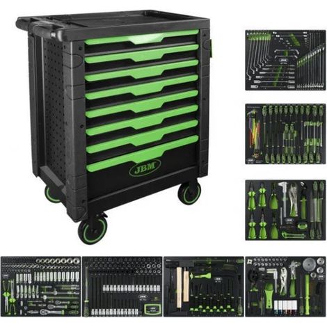 JBM 54718 Cassettiera attrezzi a 8 cassetti con assortimento utensili
