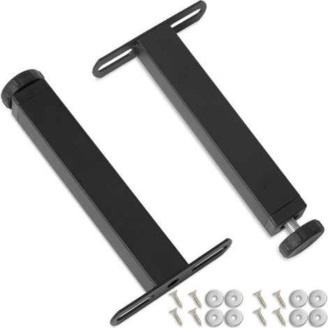 Pied de Lit, Pieds pour Sommier à Lattes Hauteur: 30cm (+2cm) Reglable Design: Noir Matériel: Metal Carré: 3 x 3 cm pour Les Cadres et Les Lattes en Bois Lot de 2 (1/5)