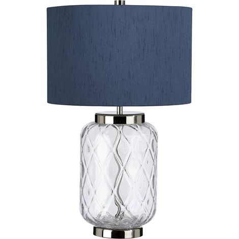 Lampada da tavolo Sola vetro blu trasparente 50cm E27 Quintiesse (1/3)