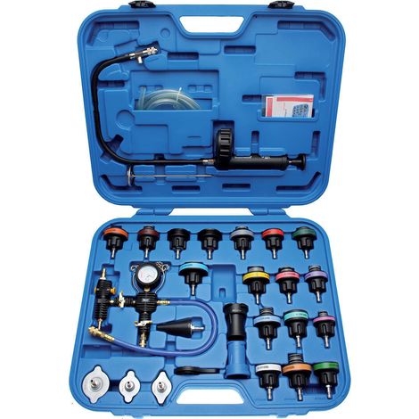 Kit per Il Test del Sistema di Raffreddamento del radiatore Pressione kit pressione radiatore con Tester per rilevatore di perdite 28 pezzi (1/5)