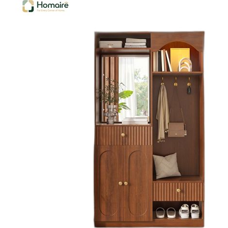 Meuble de rangement noyer en mdf 100 x 35 x 180 cm HOMAIRE (1/5)