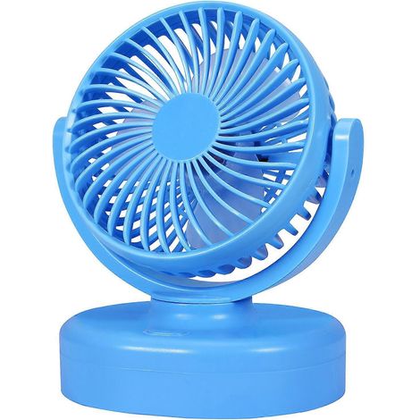 Mini ventilateur de voiture rechargeable par USB, 3 vitesses, pour voitures, camions et bus - 3000 mAh - Bleu (1/4)