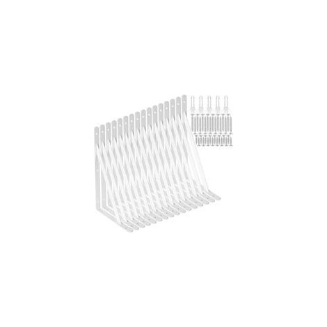 Lot de 8 supports d\'tagre de 30,5 cm, support angle droit robuste, supports d\'tagre triangulaires en acier, support d\'tagre flottante, tagres en fer suspendues, blanc (1/4)