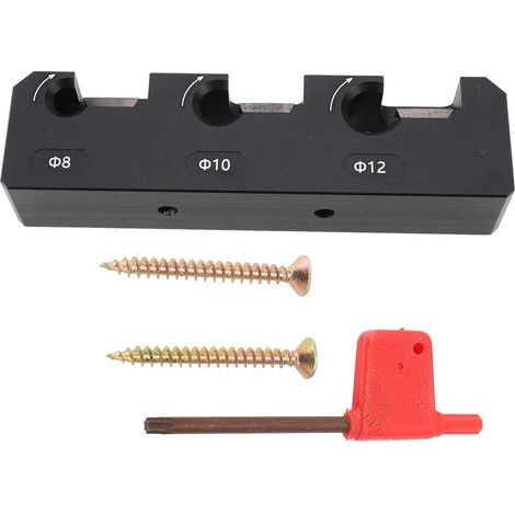 Kit de gabarit de fabricant de chevilles, diamètre métrique 8/10/12mm, 3 trous pour le bois, alliage d'aluminium, perceuse électrique, fraisage, tige ronde, outil auxiliaire (1/5)