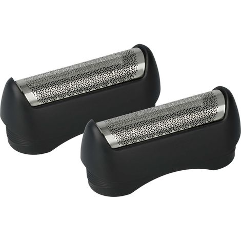vhbw 2x Lámina de corte reemplaza Braun 11B para afeitadora eléctrica + marco, negro/plata