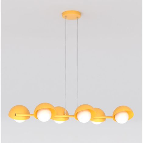 Lampada a sospensione Boom in acciaio arancione e vetro