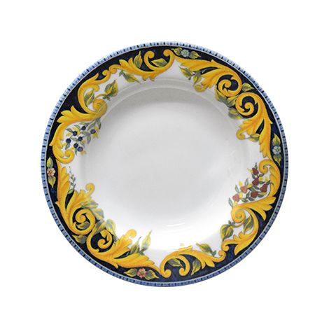 Saturnia Collezione Tuscany Piatto Fondo D 23 Cm H 3,5 Cm Porcellana Ischia Decorata