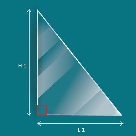 Vitre Invicta TIPI - Verre Triangle isocèle Côté droit pour poêle à bois - 489 x 177 x 4 mm - 4 mm (1/4)