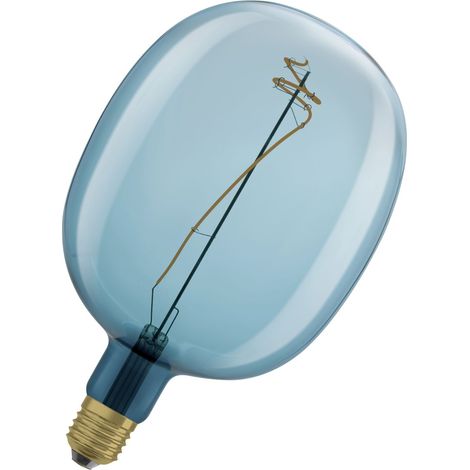 OSRAM Vintage 1906 LED-Lampe mit blauer Tönung, 4,5W, 100lm, Ballon-Form mit 170mm Durchmesser & E27-Sockel, warmweiße Lichtfarbe, dimmbares Filament, bis zu 15.000 Stunden Lebensdauer (1/3)