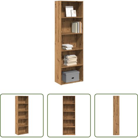 vidaXL Étagère bois - Bibliothèque chêne artisanal 60x30x189 cm bois d'ingénierie (1/5)