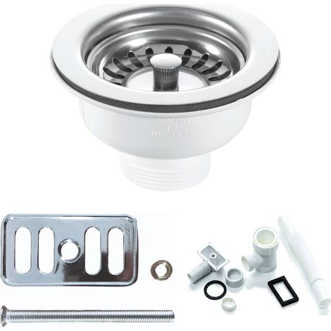 RAK 90mm Stainless Steel Kitchen Sink Waste and Overflow Pack