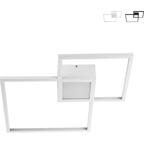 Plafoniera in metallo bianca cm. L.54 P.54 H.8 (1/5)