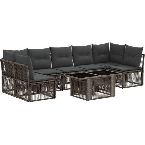 Gartensofa-set 7 stk. Grau Poly-Rattan vidaXL (1/5)