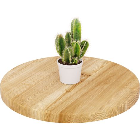 LAMO Manufaktur Holzplatte rund 40 cm aus Naturholz Tischplatte für Couchtisch, Kaffeetisch, Stärke: 28 mm Farbe: Rustikal