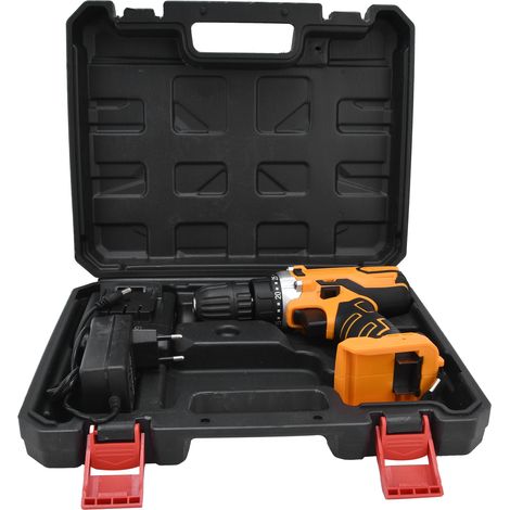 Perceuse Visseuse sans Fil 21V Lithium, Jeu d'Outils Électrique à Percussion, Mandrin 10mm, 2 Vitesses, Chargeur 100-240V, pour Bricolage et Perçage (1/5)