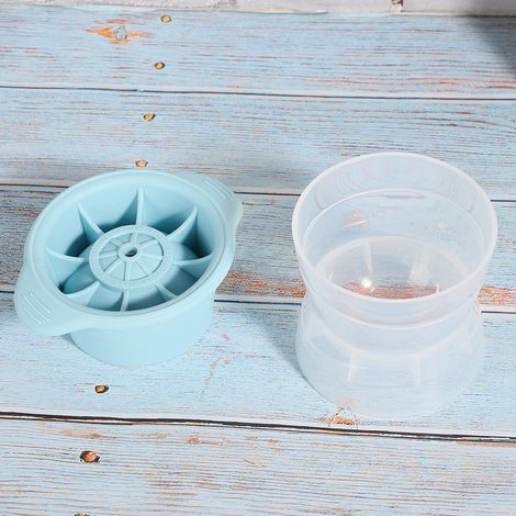 Haushaltsübliche blaue DIY-Eiskugelform mit Deckel für Bar, Party, Cocktails und Whisky (1/5)