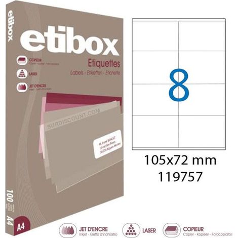 Boite De 800 Étiquettes - Format 105X72Mm - Etibox - Apli 119757 (1/5)