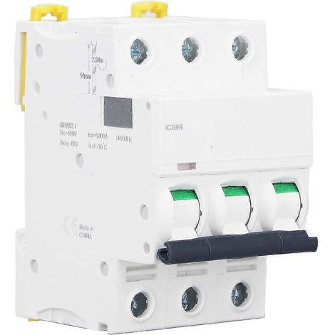 Miniatur-3P-10A-Leistungsschalter, DIN-Schienenmontage, AC400V-Stromkreisschutz, einfache Demontage und Montage, zuverlässige elektrische Sicherheit. (1/5)