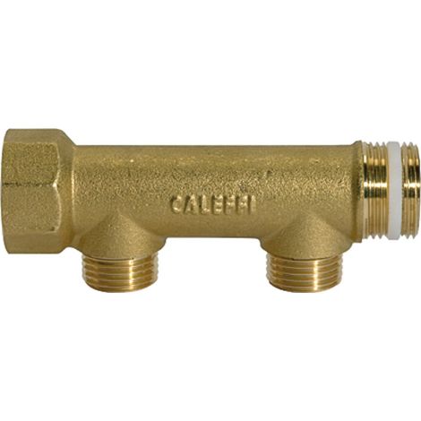 Riegler Verteilerrohr, 2 Abgänge, Eingang 2x3/4, Ausgang 2x1/2 AG, MS (1/4)