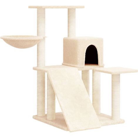 vidaXL Cat Tree with Sisal Scratching Posts Cream 82 cm
