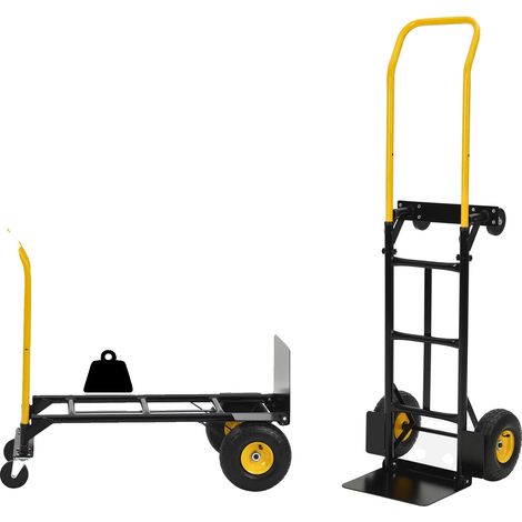 Chariot à main, capacité de 800 lb, design pliable, Or (1/2)