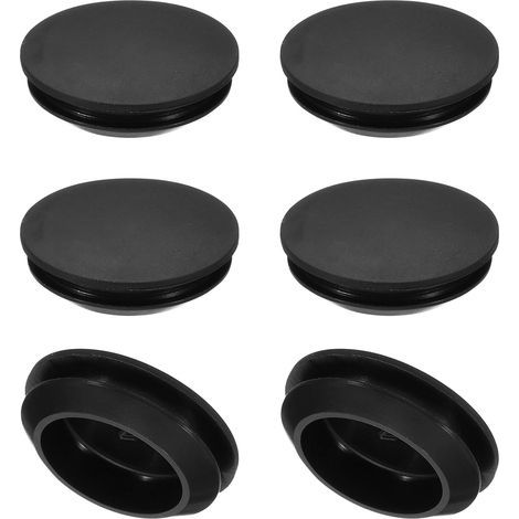 25mm Diamètre Bouchon de Trou en Silicone, 6 Pcs Bouchon de Meuble Verrouillable à Pression, Capuchon Protection pour 25-27mm de Trou pour Cylindre Cloison d'Étanchéité, Noir (1/5)