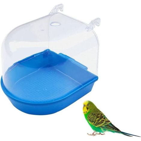 Baignoire pour Petits Oiseaux Baignoire Bird Perroquet Baignoire Transparente à Suspendre Baignoire Suspendue Fournitures de Cage à Oiseaux avec Crochets Cage D'oiseau Fournitures Baignoire (1/5)