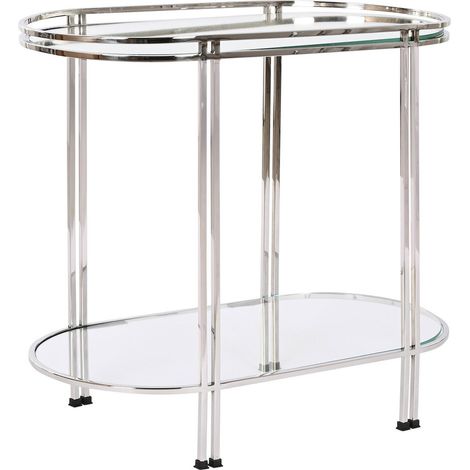 Table d'appoint chic et design en chrome épuré - Chromé argenté lumineux et moderne (1/5)