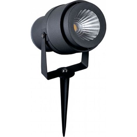Foco LED de jardín V-TAC de 12 W con estaca, gris, blanco cálido, IP65