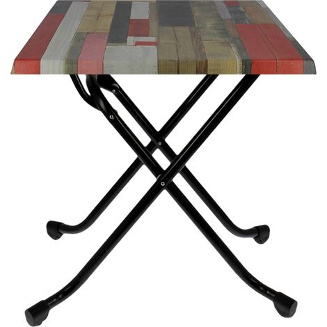 Table pliable 60x60cm plateau stratifié moulé modèle TABLE RED STREET pied Biarritz