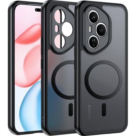 Funda para Honor 400 Pro 5G, compatible con MagSafe, acabado mate, color negro. (1/5)
