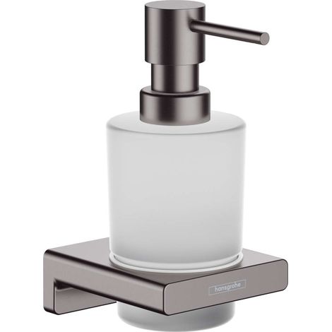 Hansgrohe AddStoris - Lotionspender mit Halter, Glas matt/Chrom schwarz gebürstet 41745340 (1/2)