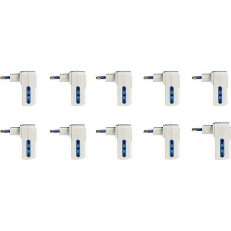 Adattatore Triplo con Interruttore Spina 10A con 3 Prese Bipasso 10A/16A 250V Max 1500W Autoprotezione Sovraccarico Bianco