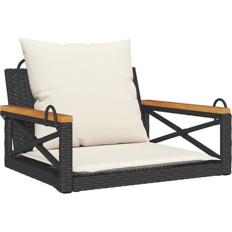 Maison Exclusive - Hängesessel mit Kissen Schwarz 63x62x40 cm Pol