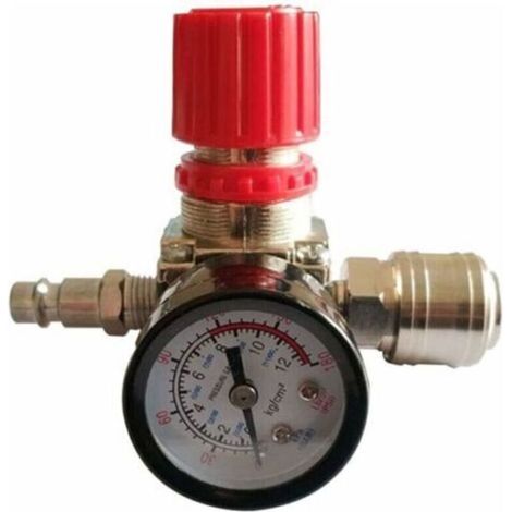 Régulateur de Pression Compresseur d'Air 1/4" Détendeur Pneumatique Valve de Régulation Pression 180psi 12bar (Valve à Trois Voies) (1/5)