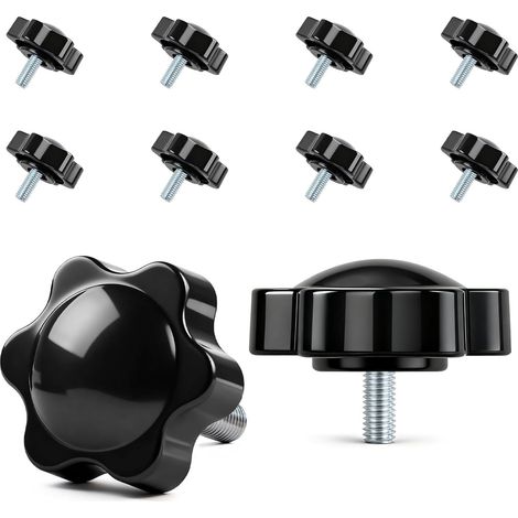 Packung mit 10 Sterngriffschrauben – Rändelschrauben M5 x 10 mm – Schrauben mit Griff – Sternkopfschrauben – Sterngriffmuttern – Für Werkzeugmaschinen und Spannmaschinen
