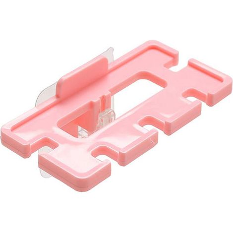 Porte-brosses à dents adhésif en plastique, organisateur de rangement pour dentifrice dans la salle de bain (rose)