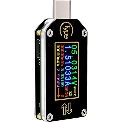 Voltmètre ampèremètre USB Type-C PD TC66C multimètre bidirectionnel (1/5)