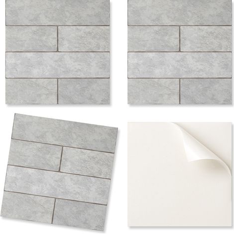 Azulejos decorativos de vinilo con gr谩ficos para cocina o ba帽o, dise帽o de ladrillo 3D, 9x30x30 cm.