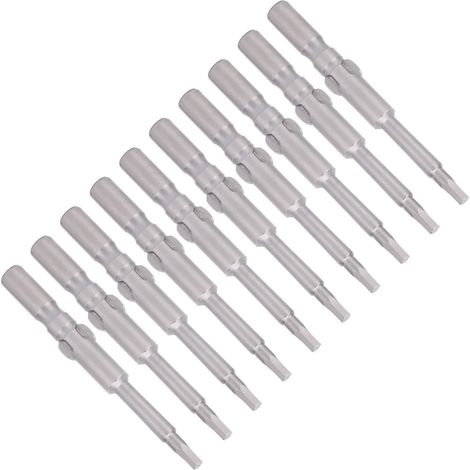 10 magnetische Schraubendreherbits aus gehärtetem S2-Legierungsstahl mit Sechskantaufnahme (1/5)