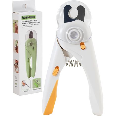 Coupe-griffes pour animaux de compagnie avec lumière pour chats et petits chiens, chiots, LED ultra-lumineuse pour éclairer la ligne des ongles et éviter les coupes excessives (1/5)