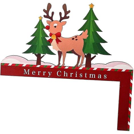 Panneau d'angle de porte de Noël, décoration de cadre de porte de Noël, cadeau, porte de Noël (1/5)