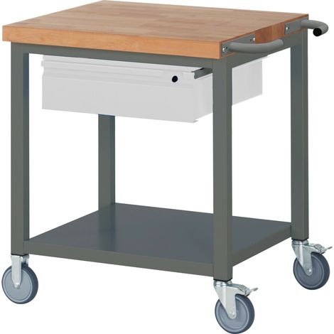 STIER Fahrbare Werkbank Premium mit 1 Schublade und Ablageboden BxTxH 750x700x880 mm