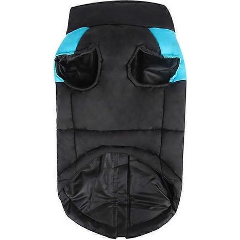 Winddichter blauer Winterhundemantel, farblich abgesetzter Schneeanzug, wasserdichte Hundejacke in Größe 4XL, großer Hundemantel, warme Outdoor-Bekleidung für Hunde.