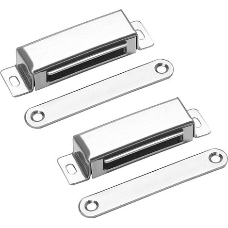 Chiusura magnetica per porta dell'armadio, 28 kg, 2 pezzi, chiusura magnetica per porta in acciaio inox, chiusura magnetica per mobili, magnete potente, resistente per cassetti, porta della doccia, ar (1/4)