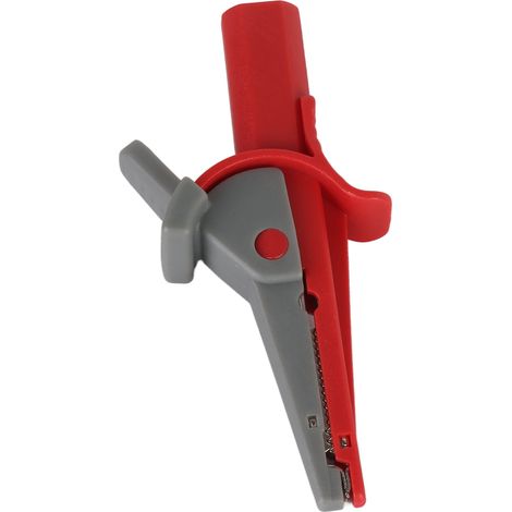 Pince de test isolée, ouverture de sécurité de 20 mm, avec prise banane de 4 mm pour projets électriques automobiles et camions (rouge). (1/5)