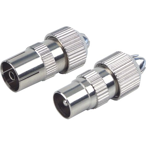 Schwaiger Koaxial Stecker Set KST1525 531 verchromt, 1x Koax Stecker + 1x Koax Buchse Antennen & Koaxkabel (1/2)