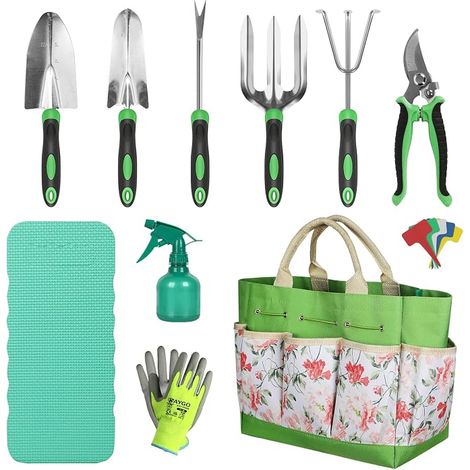 Gardening Gifts for Women Men Garden Tool Kit with Bag 10 Gardening Hand Tools Gardening Allocation Gifts for Gardeners (1/5)